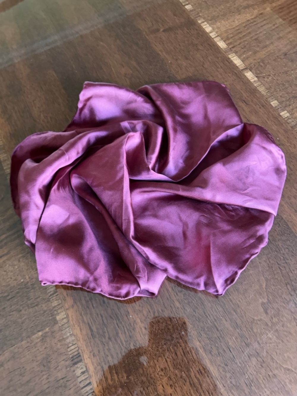 Silky Wine-Colored all silks, scarf, hand rolled by Ashear no